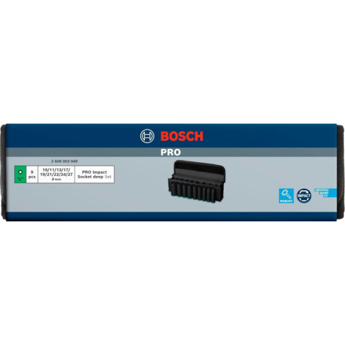 Набір ударних торцевих головок Bosch Professional Deep 9шт 1/2"
