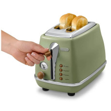 Тостер  DeLonghi ICONA VINTAGE 900Вт, метал, підігрів,разморозка, оливковий