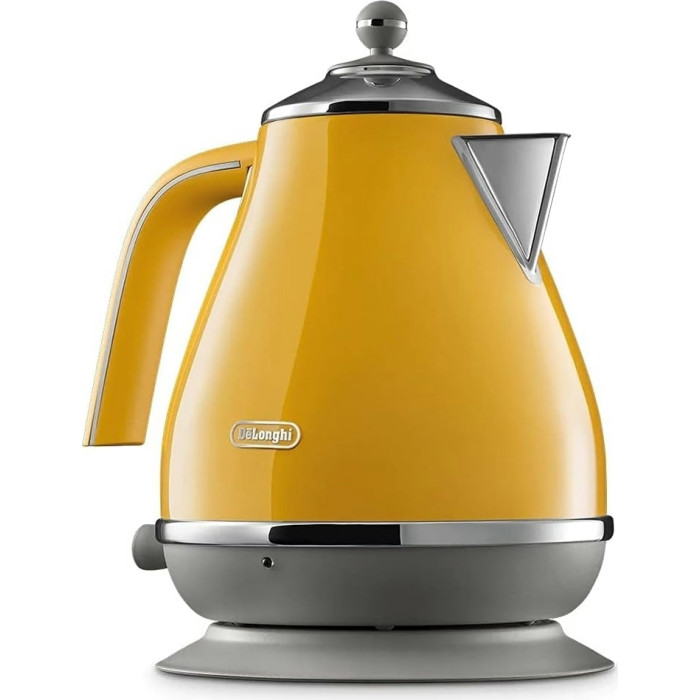 Електрочайник DeLonghi Icona Capitals, 1.7л, нержавіюча сталь, жовтий