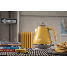 Електрочайник DeLonghi Icona Capitals, 1.7л, нержавіюча сталь, жовтий