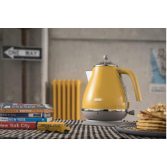 Електрочайник DeLonghi Icona Capitals, 1.7л, нержавіюча сталь, жовтий