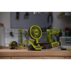 Вентилятор акумуляторний кліпса Ryobi USB Lithium RCF4-120G 4В акб 1х2А·год 3800об·хв обертання 325° поворот 180° 2 швидкості 0.29кг