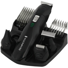 Набір для стрижки Remington, для бороди Edge all in one kit, вусів, голови, носа і тіла, акум., насадок-10, титан.напил., чорний