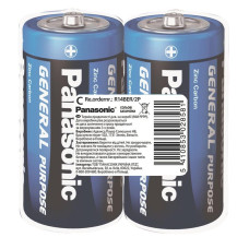 Батарейка Panasonic GENERAL PURPOSE вугільно-цинкова C(R14) плівка, 2 шт.