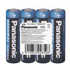 Батарейка Panasonic GENERAL PURPOSE вугільно-цинкова AA(R6) плівка, 4 шт.