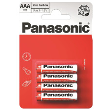 Батарейка Panasonic RED ZINC вугільно-цинкова AAA(R3) блістер, 4 шт.