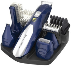 Набір для стрижки Remington All in one kit, для бороди, вусів, голови і тіла, мережа+акум., насадок-11, титан.напил., синьо-сріблястий