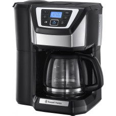 Кавоварка Russell Hobbs крапельна Chester Grind und Brew 1.5л, мелена + зерна, LED-дисплей, кавомолка, чорно-сріблястий