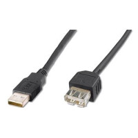 Кабель DIGITUS USB-A (M/F) заряджання/синхронізації, 1.8м, чорний