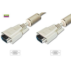 Кабель VGA (M/M) DIGITUS, 15м, ферит, бежевий