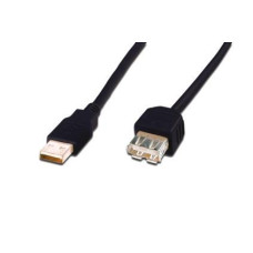 Кабель DIGITUS USB-A (M/F) заряджання/синхронізації, 5м, чорний