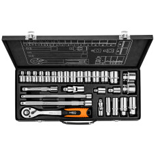 Набір інструментів Neo Tools, набір торцевих головок 1/2", 3/8", 28шт