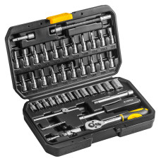 Набір інструментів TOPEX, набір торцевих головок 1/4", 46шт, CrV