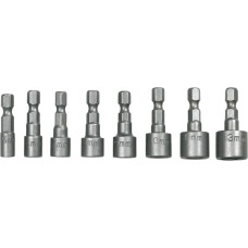 Головки торцеві TOPEX, набір 8шт, 1/4", 5-13мм, CrV