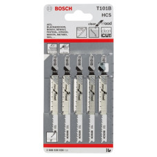 Полотно пиляльне для електролобзика Bosch Professional по дереву T101B, HCS лобзикова, 5шт