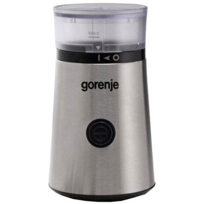 Кавомолка Gorenje роторна 150Вт, об'єм зерен-60г, метал, чорно-сріблястий
