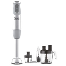 Блендер Tefal заглибний Quickchef Quartzite, 1000Вт, 8в1, чаша-800мл, чопер-500мл, спиралайзер, турборежим, сіро-чорний