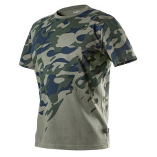 Футболка робоча Neo Tools Camo, 100% бавовна, візерунок моро, L(52), оливковий