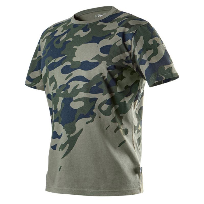 Футболка робоча Neo Tools Camo, бавовна 100%, візерунок моро, XL(54), оливковий