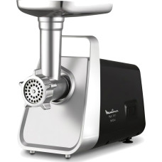 М'ясорубка Moulinex, 1600Вт, 1.9кг/хв, 3 решітки, насадка для ковбас, томатів, 3 терки, пластик/мет, чорно-срібний
