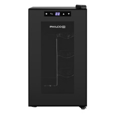 Холодильник Philco для вина, 45х25х50, холод.відд.-21л, зон - 1, бут-8, диспл, підсвітка, чорний