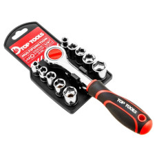 Набір торцевих головок Top Tools, 1/4", 12шт, з тріскачкою