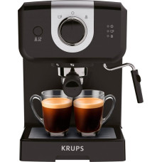 Кавоварка Krups ріжкова Opio 1.5л, мелена, ручний капучинатор, підігрів чашок, чорний