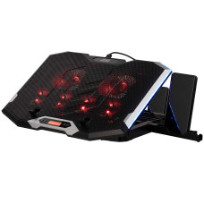 Підставка для ноутбука 2E GAMING CPG-004, до 15.6", 2xUSB-A, LCD/phone holder, RGB, чорний