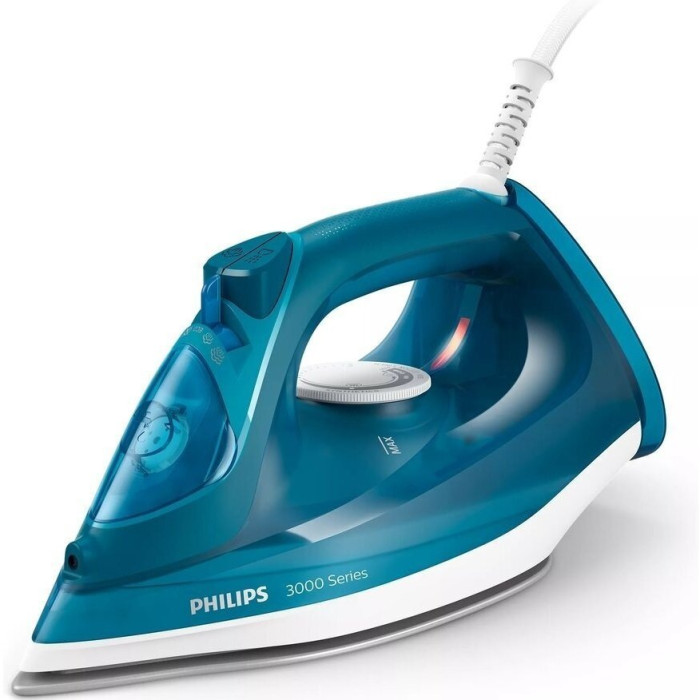 Праска Philips 3000 series, 2600Вт, 300мл, паровий удар -200гр, постійна пара - 40гр, керам. підошва, синій
