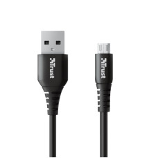Кабель заряджання/синхронізації Trust Ndura, USB-A > microUSB, 1м, силіконовий, чорний