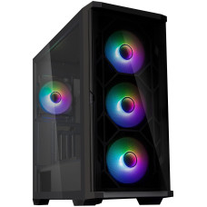 Корпус Zalman Z10 Duo без БЖ, 2xUSB3.0, 1xUSB Type-C, 3x140мм ARGB, 1x120мм ARGB, VGA 395мм, LCS ready, TG Side Panel, EATX, чорний