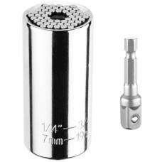 Головка торцева GRAPHITE, 3/4", універсальна, перехідник 1/4", робочий діапазон 7-19мм