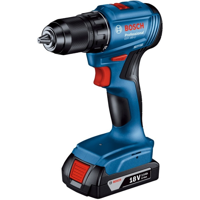Шурупокрут-дриль акумуляторний Bosch Professional GSR 185-LI 18В 2х2.0А·год 50Нм 500·1900об·хв 0.9кг