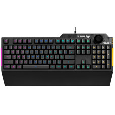 Клавіатура мембранна ASUS TUF Gaming K1, 104key, USB-A, EN/UK, RGB, чорний
