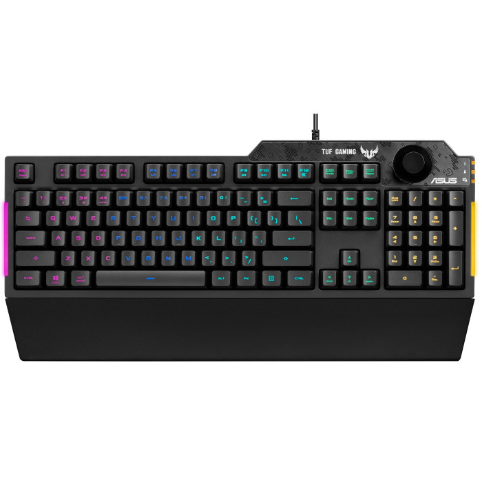 Клавіатура мембранна ASUS TUF Gaming K1, 104key, USB-A, EN/UK, RGB, чорний