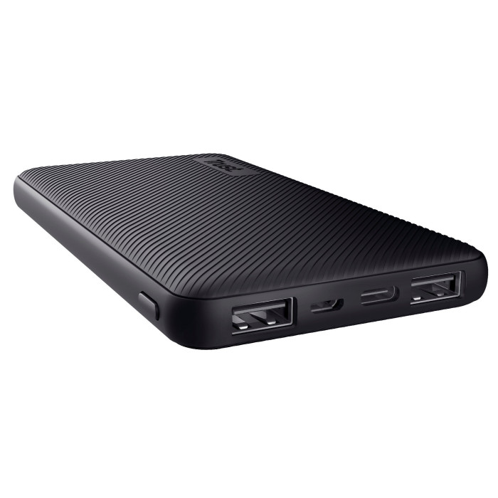 Акумулятор портативний літій-іонний power bank Trust Primo ECO, 10000мА·год, 2хUSB-A/USB-C, 15W, чорний