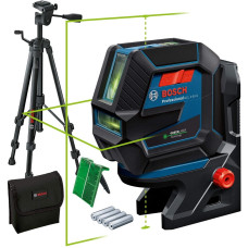 Нівелір лазерний Bosch Professional GCL 2-50 G, до 15м, ±0.3мм/м, з штативом BT 150, тримачем RM 10, чохлом, мішенню, 0.58кг