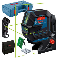 Нівелір лазерний Bosch Professional GCL 2-50 G, до 15м, ±0.3мм/м, в чемодані з тримачем RM 10, затиском DK 10, чохлом, мішенню, 0.58кг