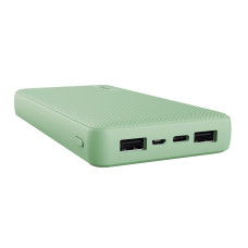 Акумулятор портативний літій-іонний power bank Trust Primo ECO, 20000мА·год, 2хUSB-A/USB-C, 15W, зелений