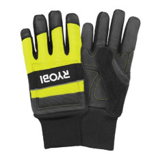 Рукавички робочі Ryobi RAC258L, козяча шкіра, захист від порізів, р.L, чорно-жовтий
