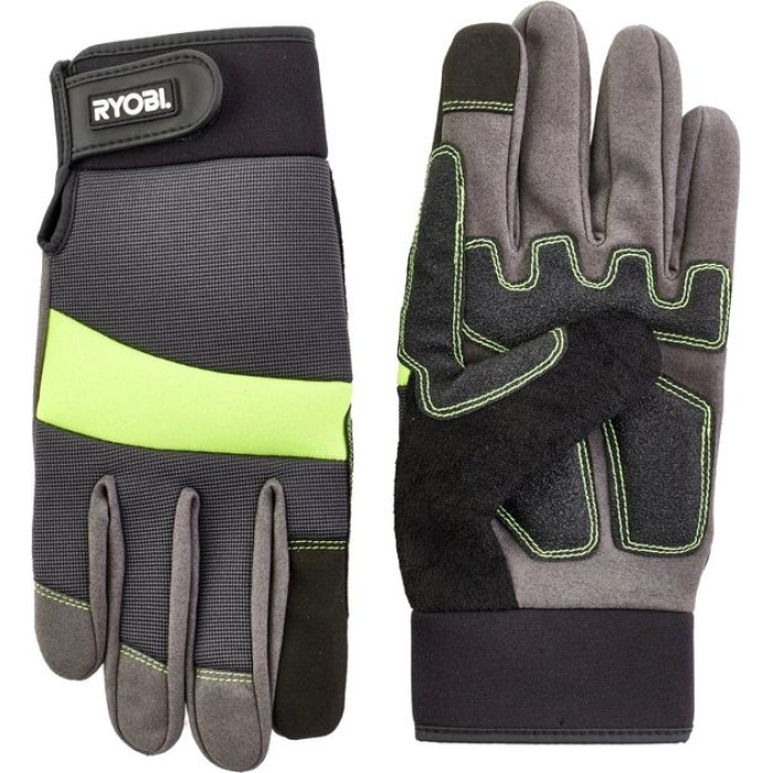 Рукавички робочі Ryobi RAC811L, захист від порізів, вологозахист, р.L, сіро-жовтий
