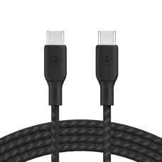 Кабель USB-C > USB-C заряджання/синхронізації Belkin 2м, 100Вт, Type-C, плетений, чорний