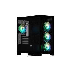 Корпус 2E GAMING Fantom GK701B без БЖ 2xUSB3.0, 1xUSBType-C, 4x120мм ARGB, VGA 400мм, LCS ready, контролер з пультом, TG Side/Front Panel, mATX, чорний