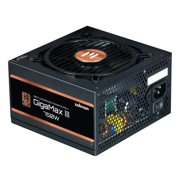 Блок живлення Zalman Gigamax 3  (750W), 88%, 80+ Bronze, 120мм, 1xMB 24pin(20+4), 2xCPU (8pin(4+4)+8pin), 3xMolex, 6xSATA, 4xPCIe 8pin(6+2), 1xPCIe GEN5 16pin, Semi Modular
