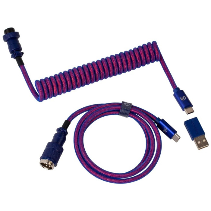Кабель Type-A/Type-C Keychron Premium Coiled Aviator Cable-Straight Purpule