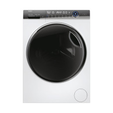 Пральна машина Haier фронтальна, 9кг, 1400, A+++, 52см, дисплей, пара, інвертор, люк чорний, прямий привід, білий