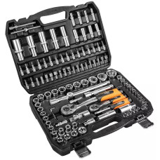Набір інструментів Neo Tools, набір торцевих головок, 108шт, 1/2", 1/4", CrV, кейс
