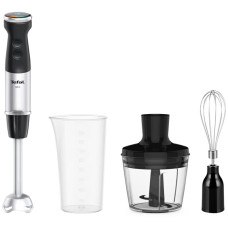 Блендер Tefal заглибний Quickchef+ 1000Вт, 3в1, чаша-800мл, чопер-500мл, турборежим, сріблясто-чорний