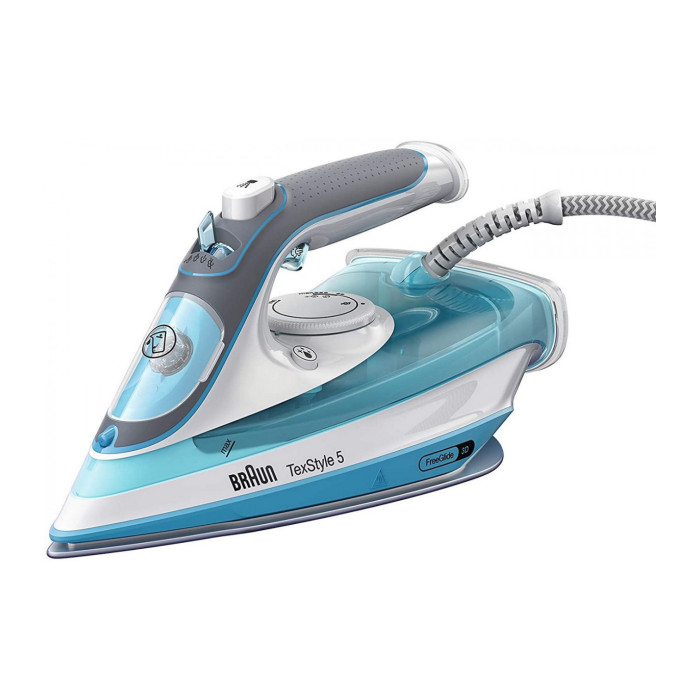 Праска Braun TexStyle 5, 2600Вт, 300мл, паровий удар -180гр, керам. підошва, біло-блакитний