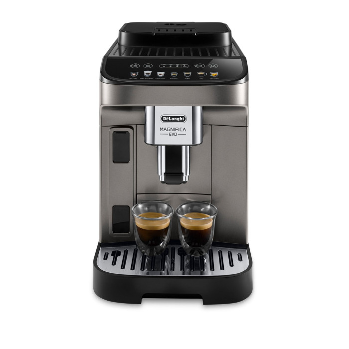 Кавомашина Delonghi Magnifica Evo, 1.8л, зерно+мелена, автомат.капуч, дисплей, авторецептів -7, графіт